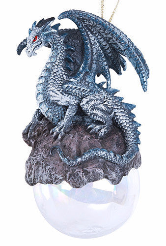 Checkmate Grey Dragon Ornament -- DragonSpace