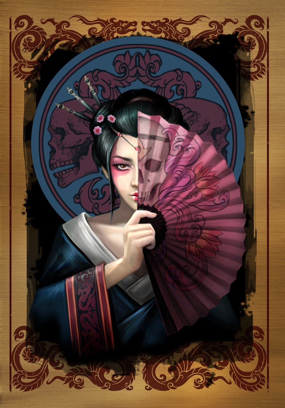 Geisha Skull Card -- DragonSpace