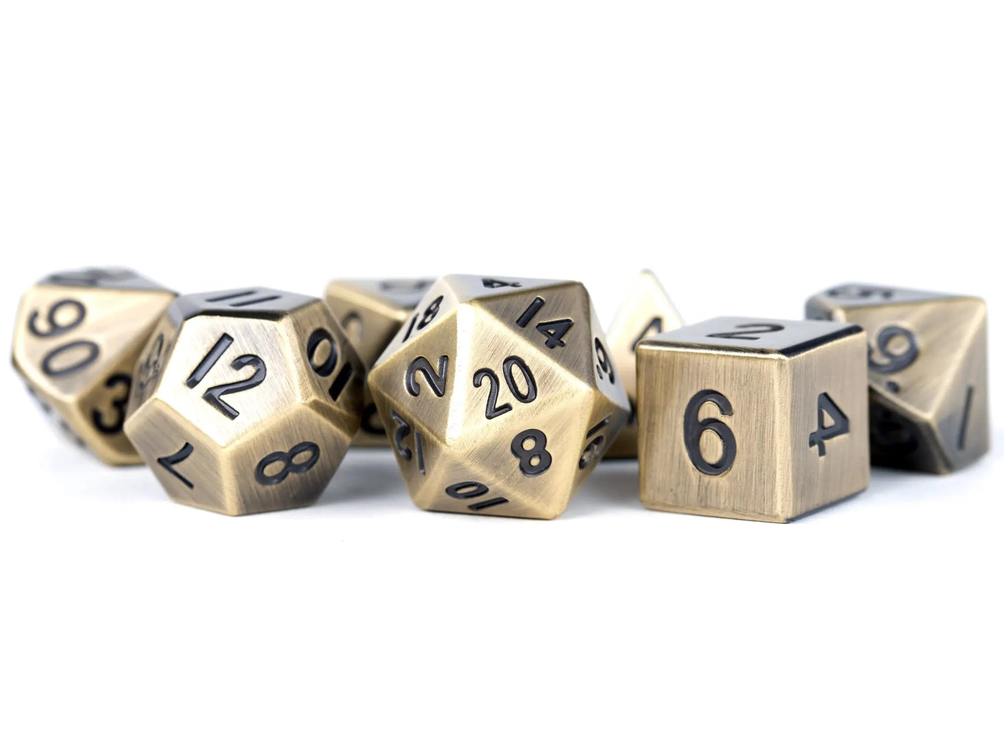 Antique Gold Metal Dice Set