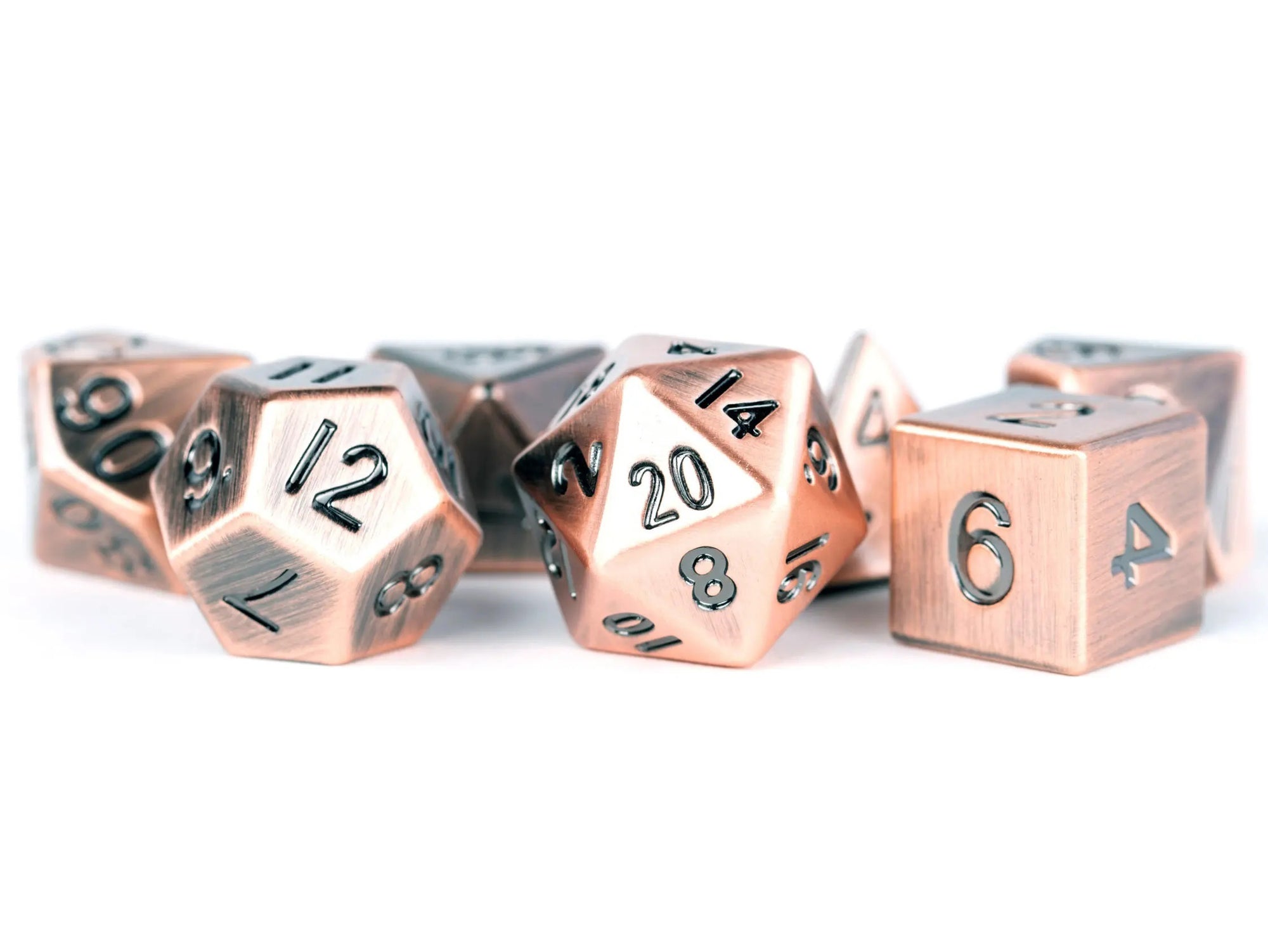 Antique Copper Metal Dice Set