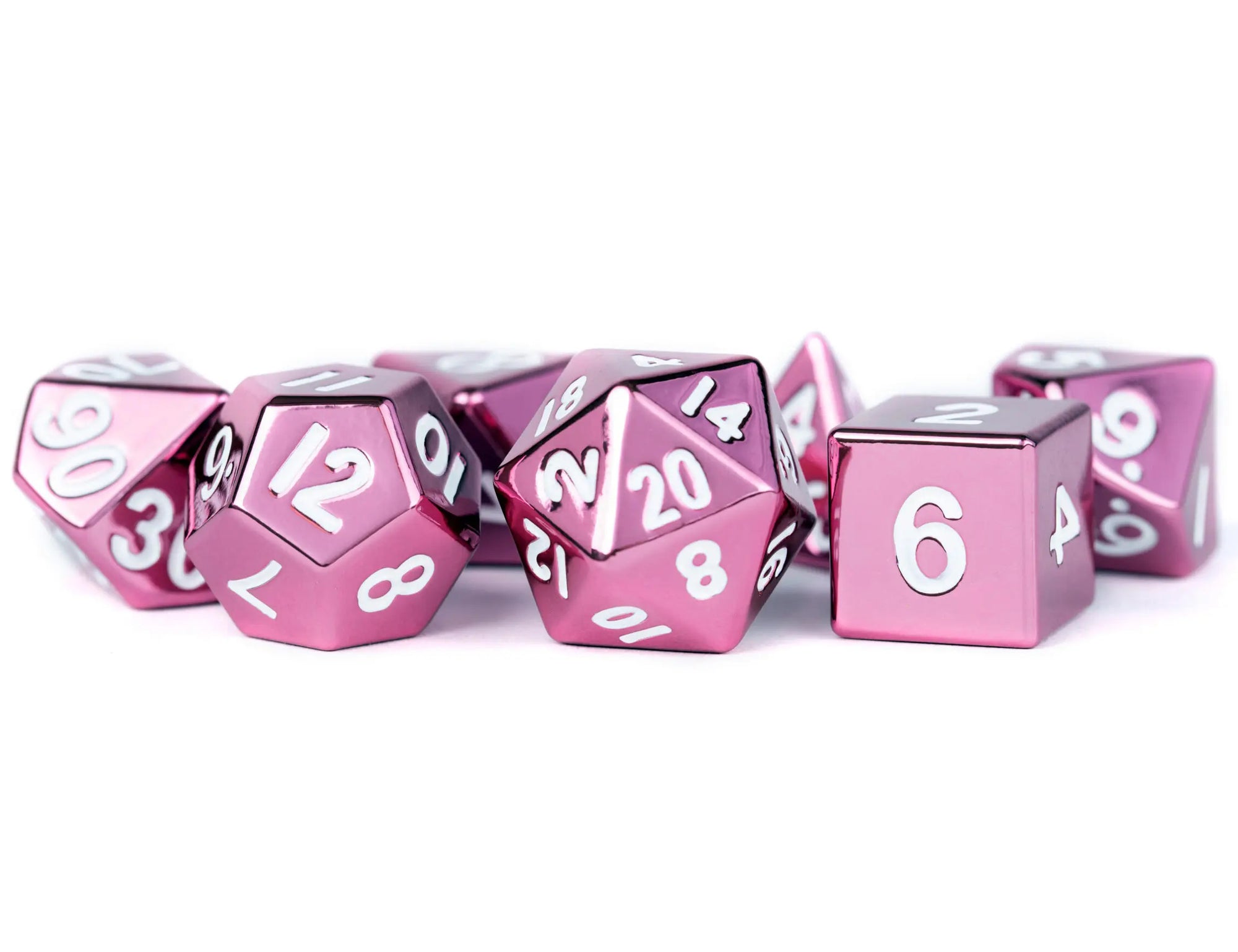 Pink Metal Dice Set