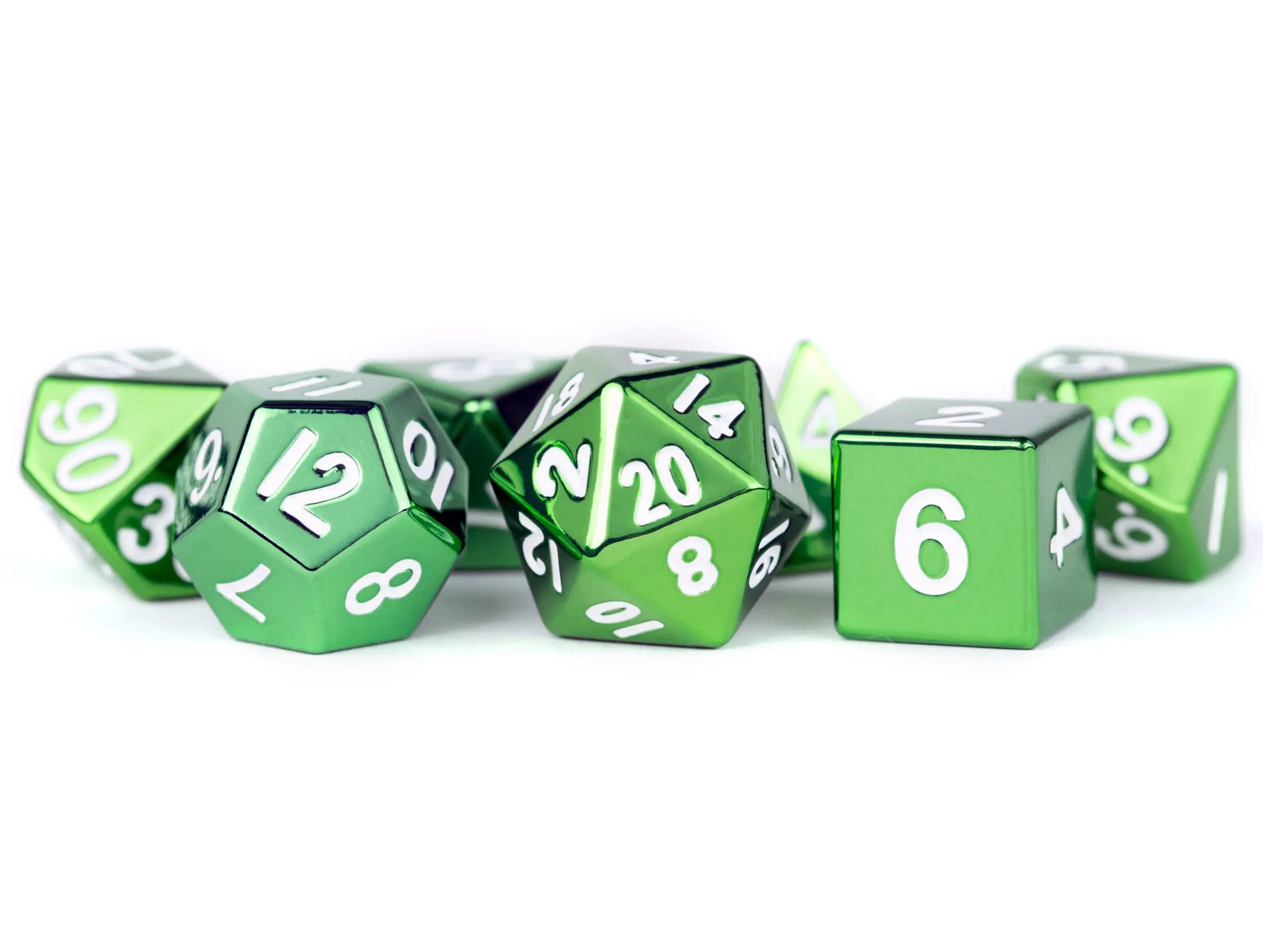 Green Metal Dice Set