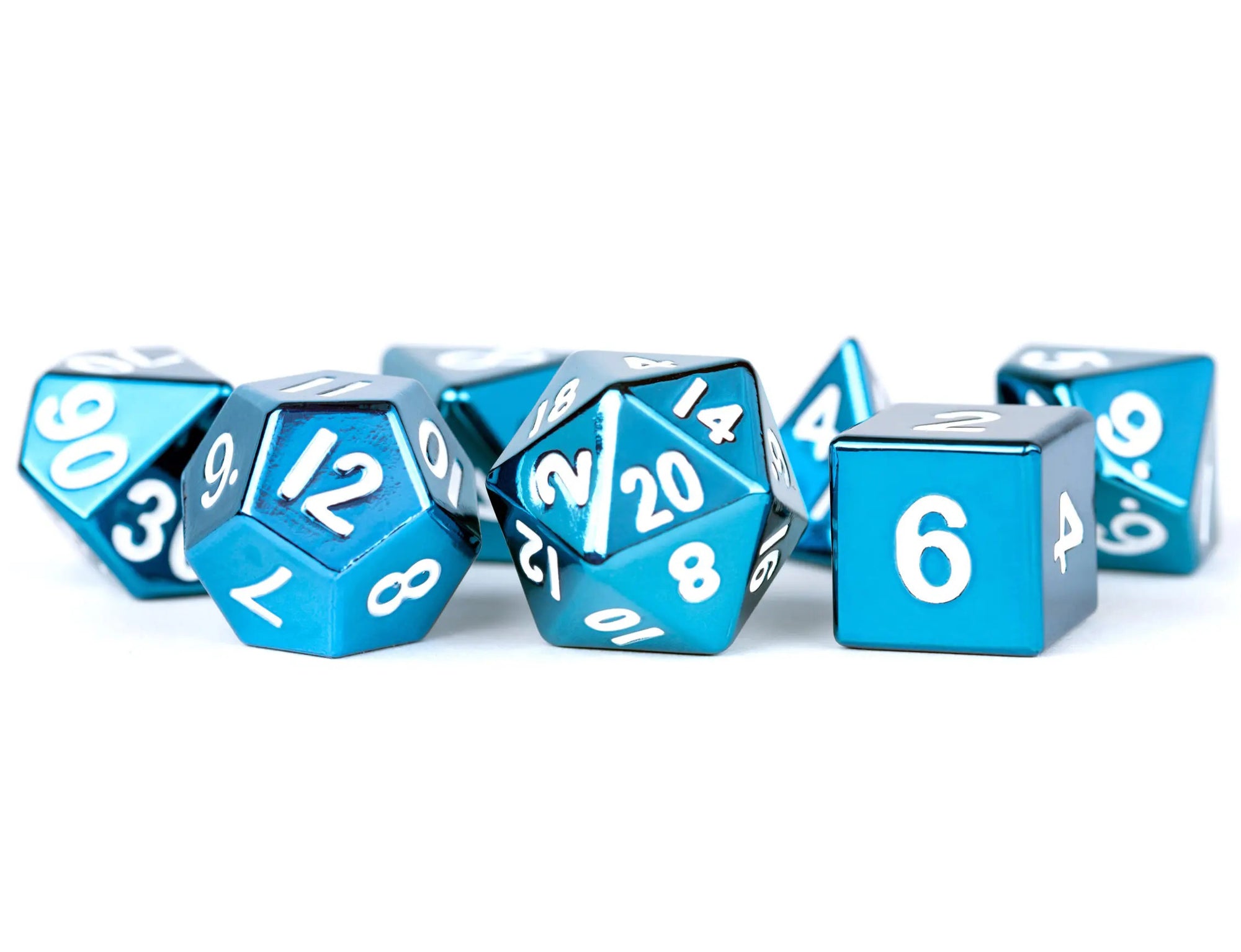 Blue Metal Dice Set