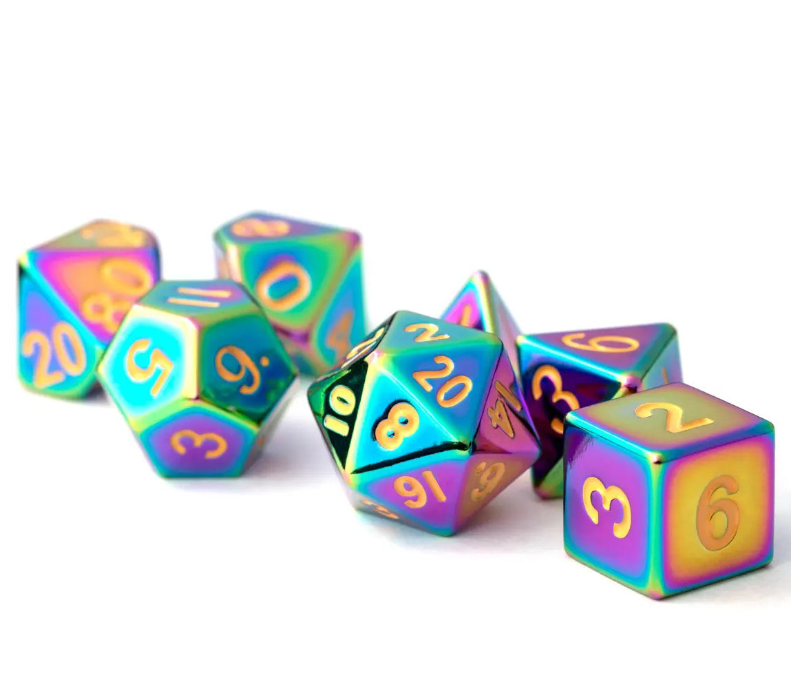 Torched Rainbow Metal Dice Set