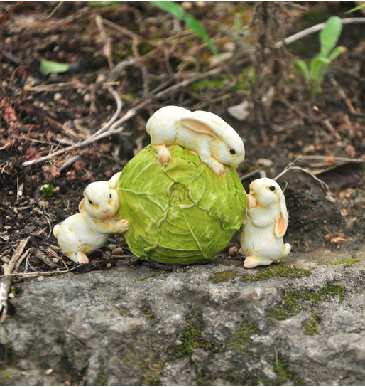 Rabbits Rolling Cabbage