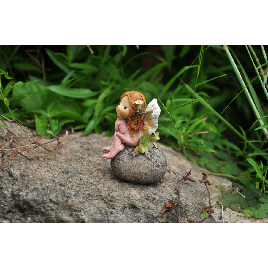 Little Fairy & Frog on Stone