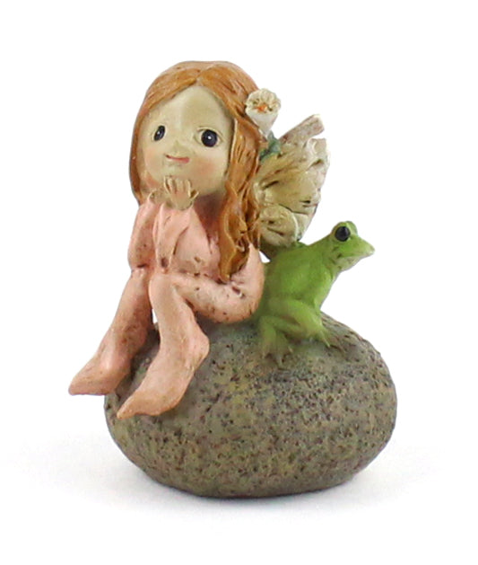 Little Fairy & Frog on Stone