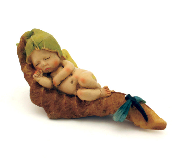 Sleeping Fairy Baby with Dragonfly