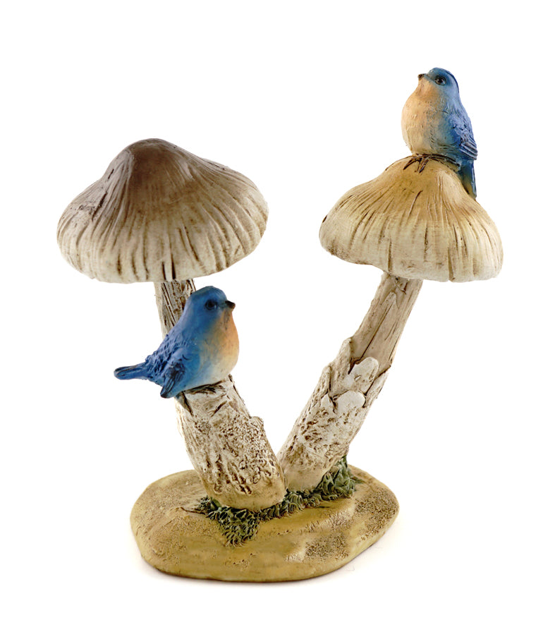 Bluebirds on Mushroom