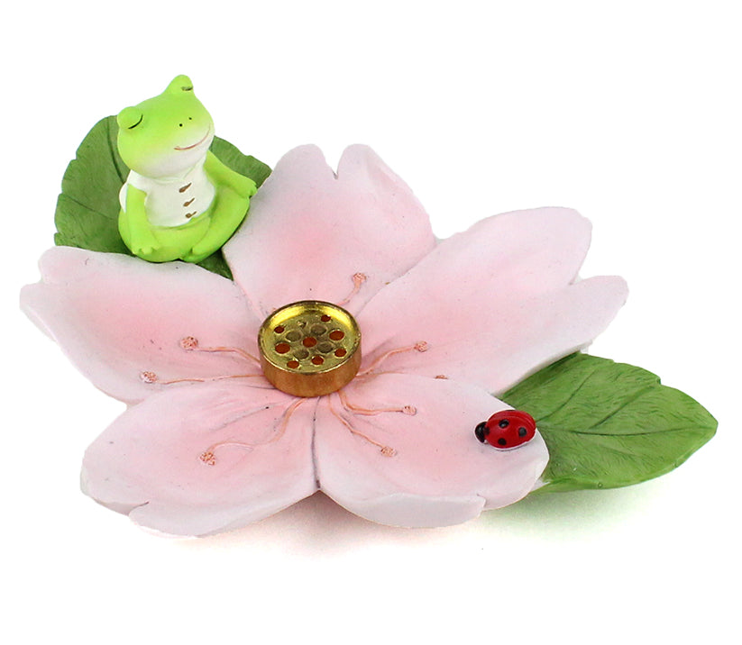 Frog & Cherry Blossom Incense Holder