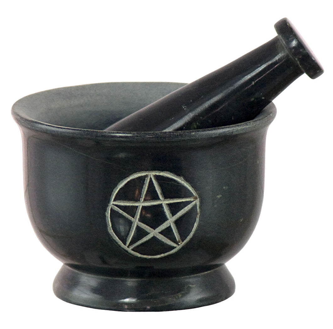 Soapstone Pentacle Mortar & Pestle