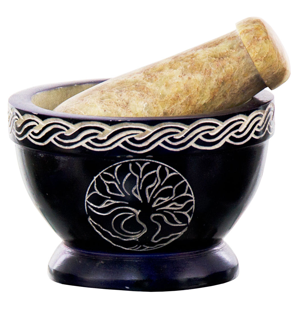 Soapstone Tree of Life Mortar & Pestle