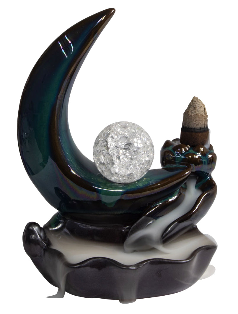 Crescent Moon Sphere Backflow Incense Burner