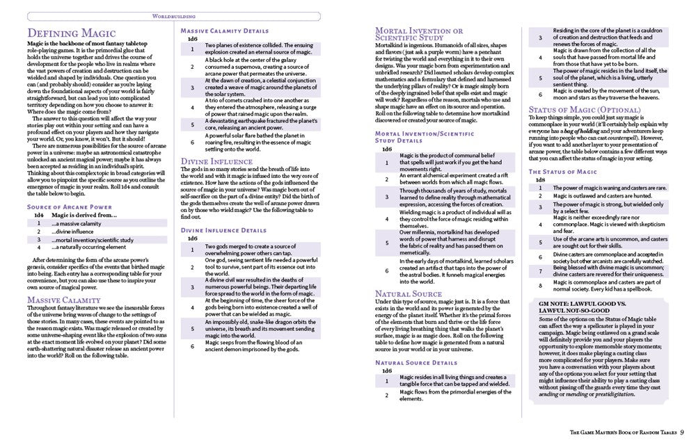 The Game Master's Book of Astonishing Random Tables