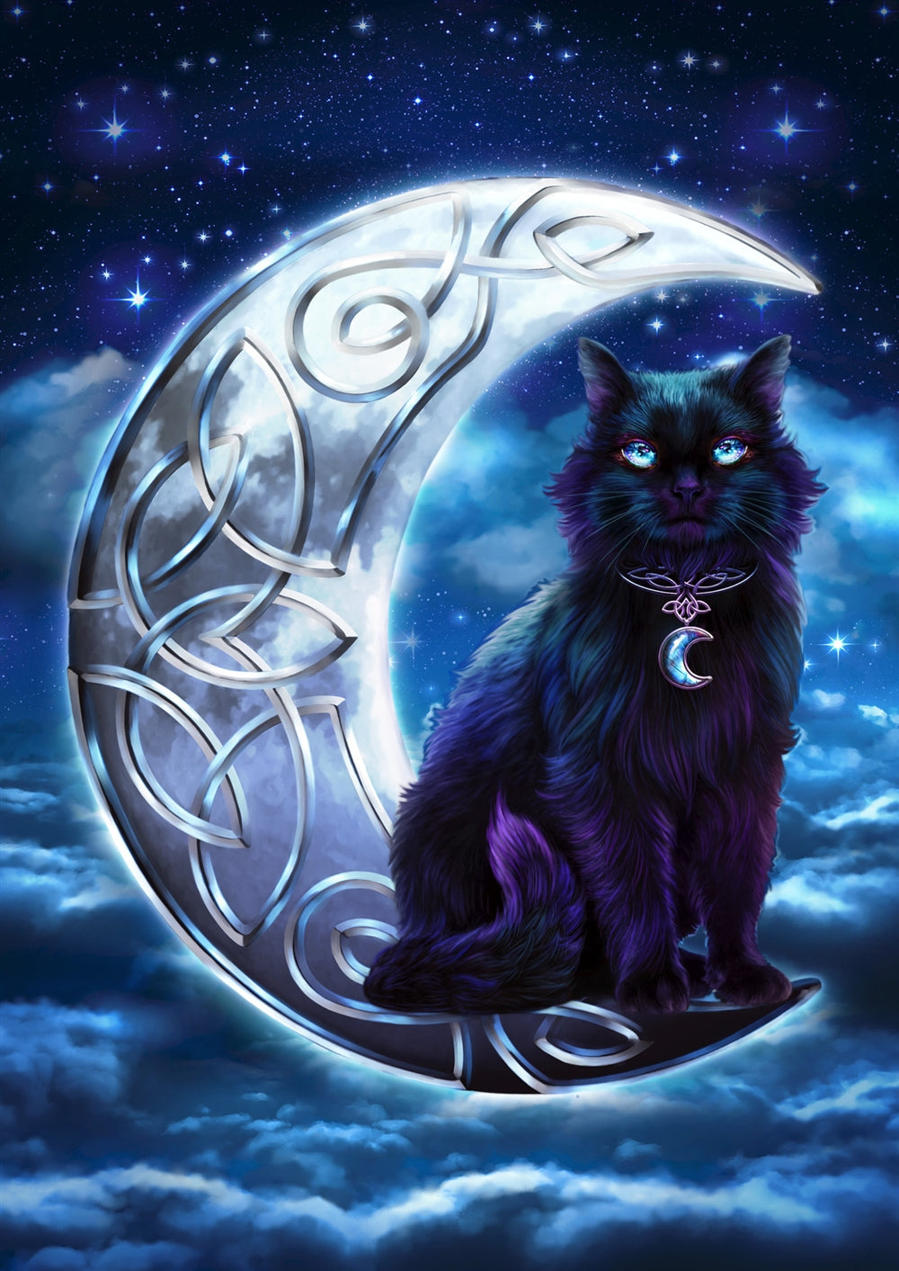 Celtic Black Cat Card