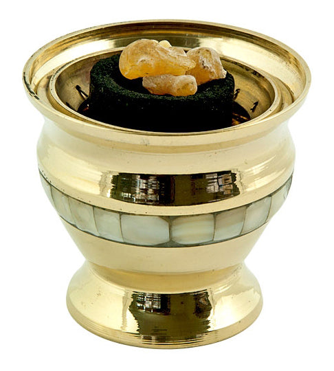 Brass & Mother of Pearl Charcoal Burner