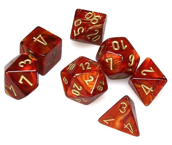 Scarab Mini 7-Die Set: Scarlet/Gold