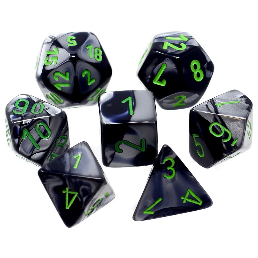 Gemini Mini 7-Die Set: Black-Grey/Green