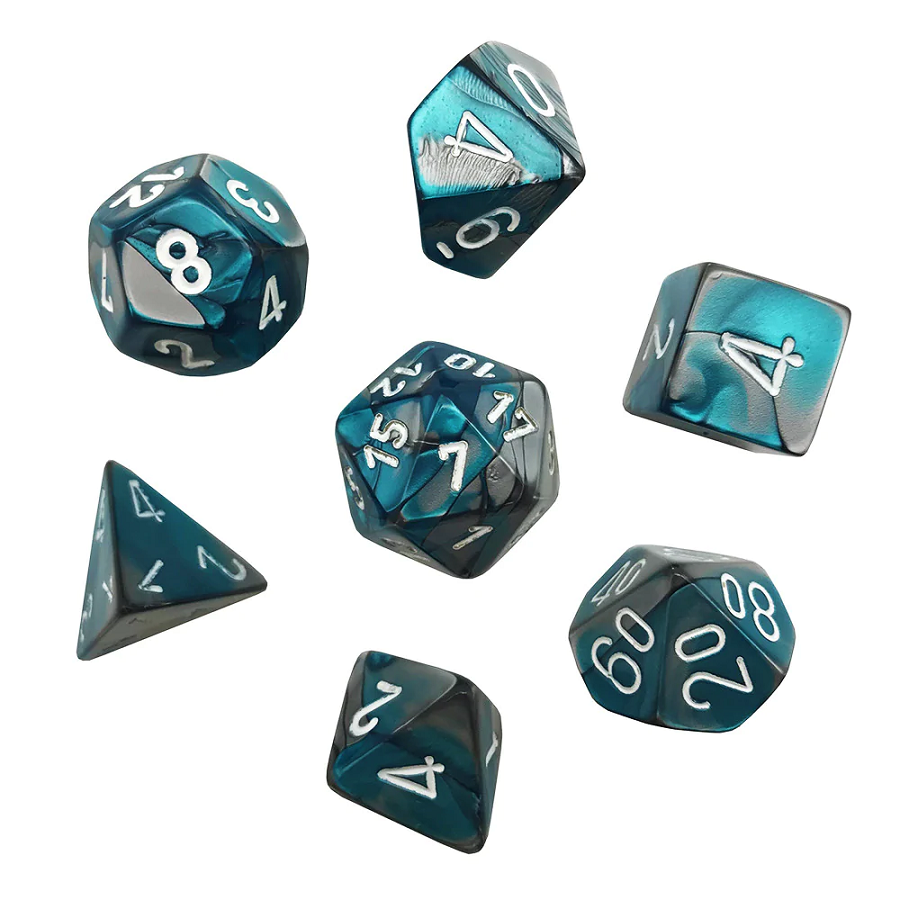 Gemini Mini 7-Die Set: Steel-Teal/White