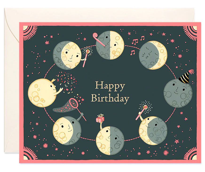 Moon Phases Birthday Card