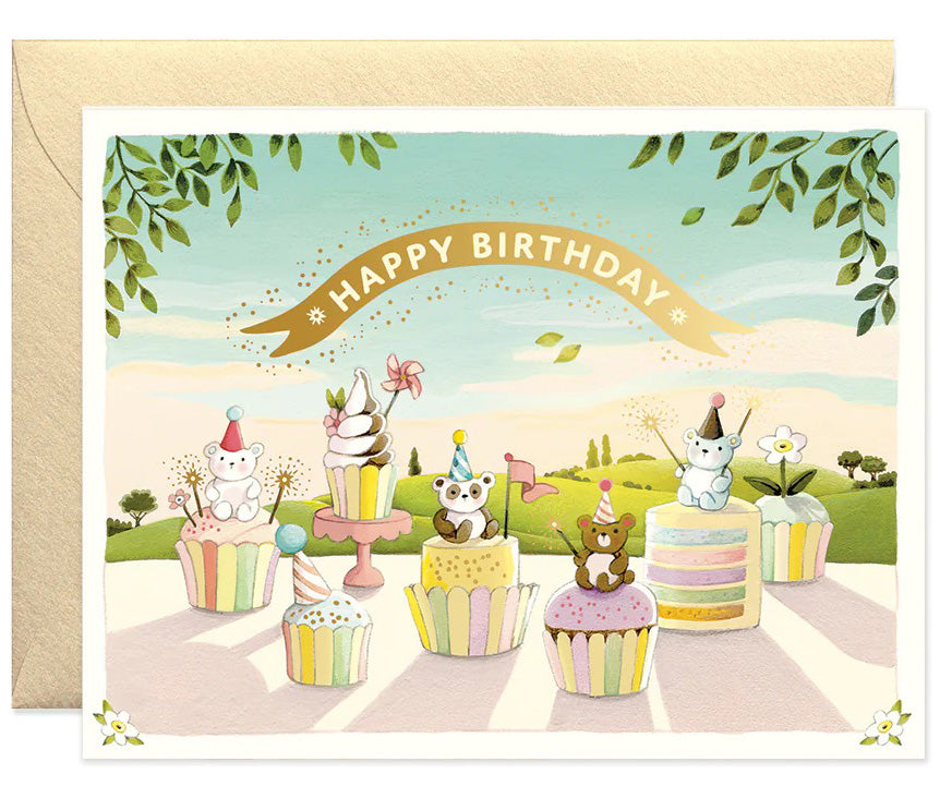 Cupcake Bears Birthday Card