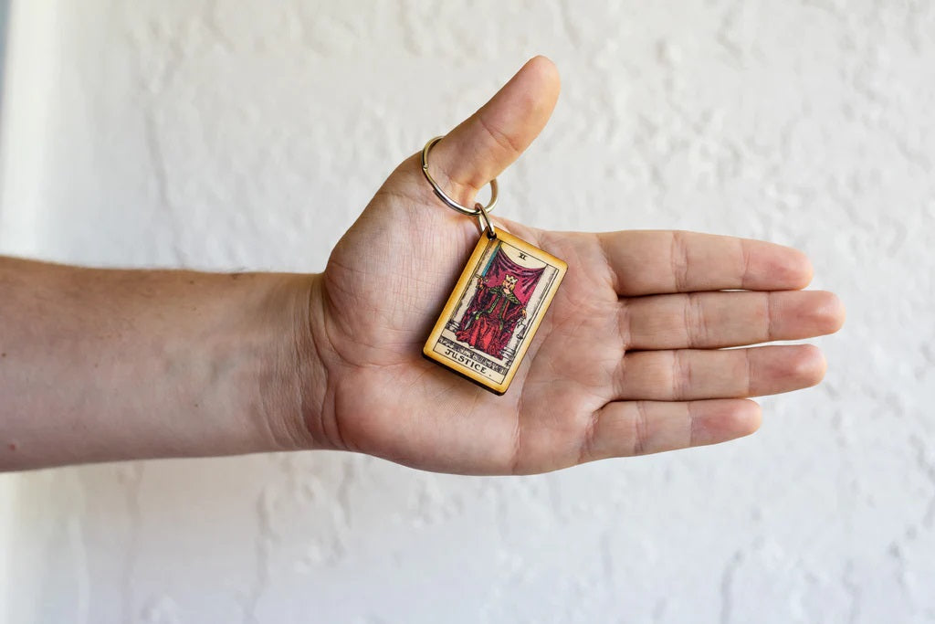 Justice Tarot Keychain