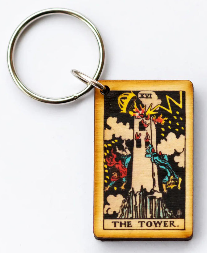 The Tower Tarot Keychain