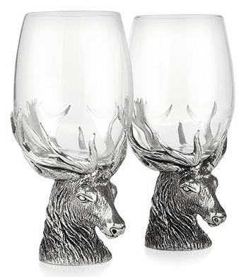Stag Wine Glass Pair