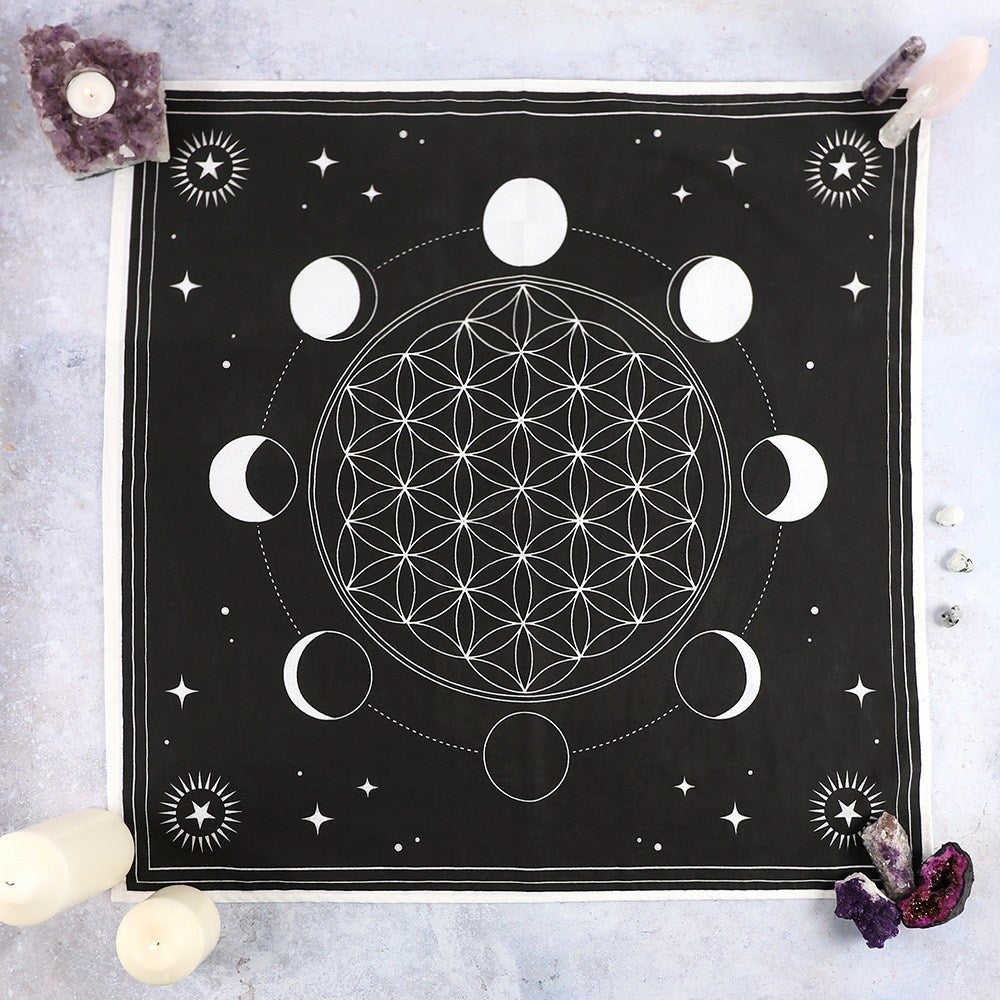 Moon Phases Sacred Geometry Altar Cloth