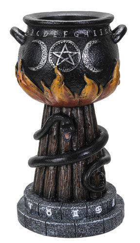 Triple Moon Cauldron Votive Holder