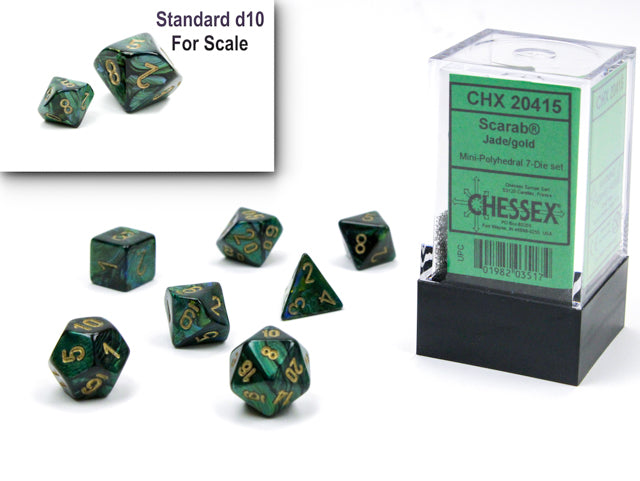 Scarab Mini 7-Die Set: Jade/Gold