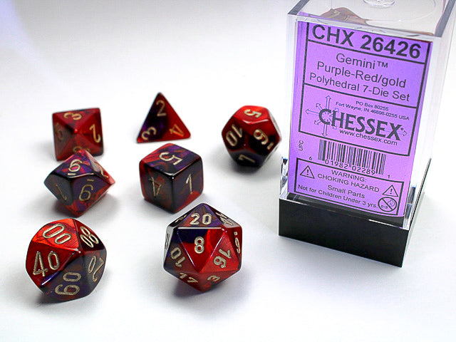 Gemini 7-Die Set: Purple/Red/Gold