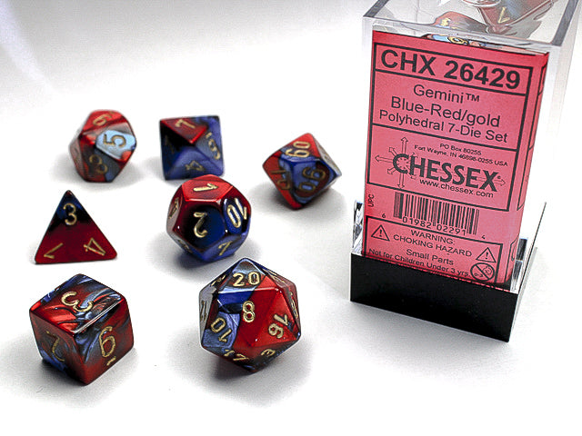 Gemini 7-Die Set: Blue/Red/Gold