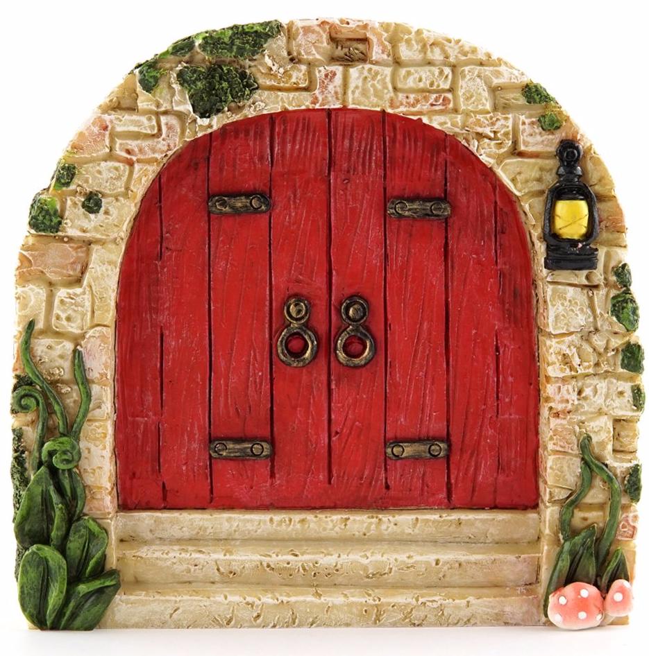 Cobblestone Red Fairy Door -- DragonSpace