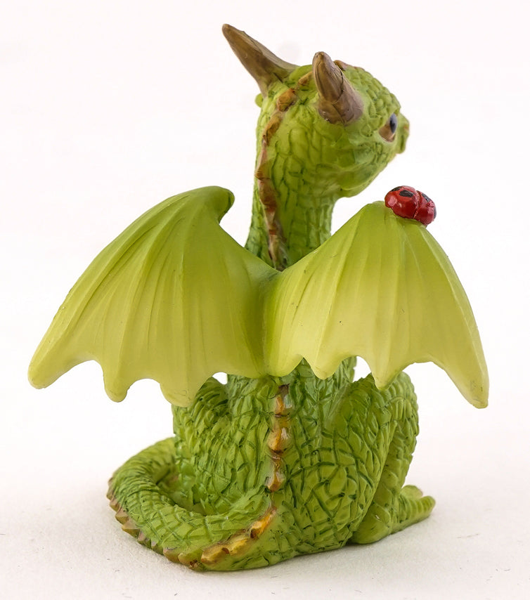 Mini Green Dragon with Ladybug