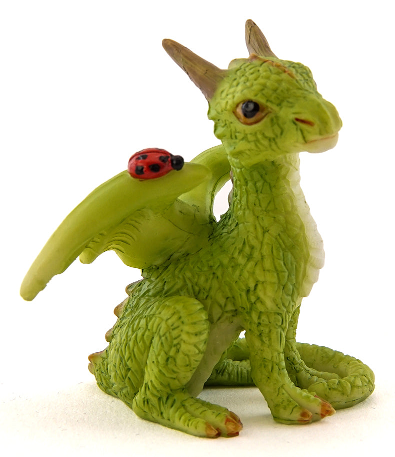 Mini Green Dragon with Ladybug