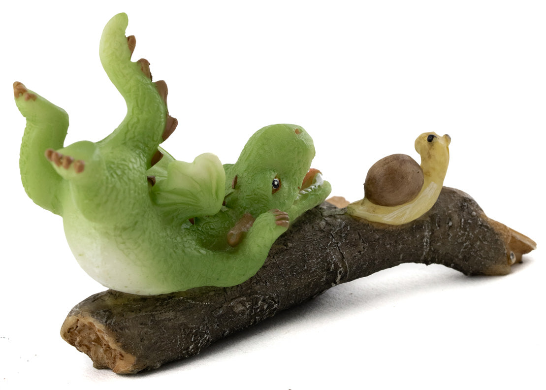 Mini Dragon Playing with Snail