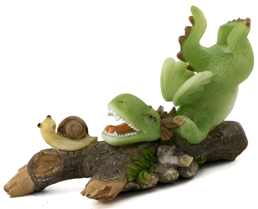 Mini Dragon Playing with Snail