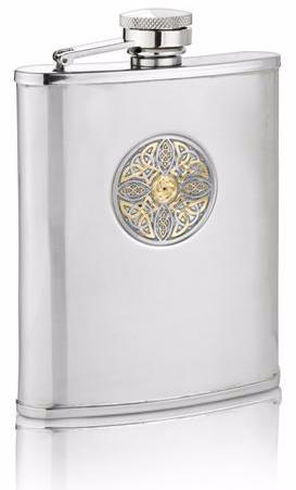 Two Tone Celtic Knot Hip Flask