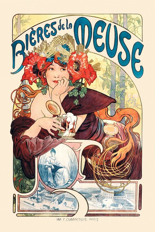 Mucha's Bieres de la Meuse Poster