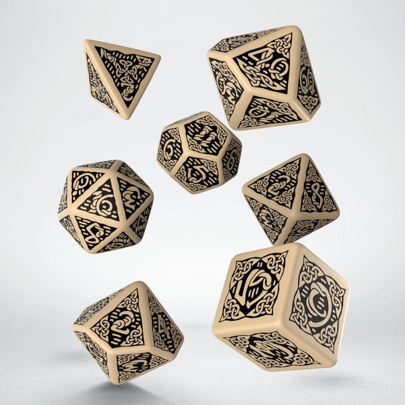 Celtic Dice Set (Beige & Black)