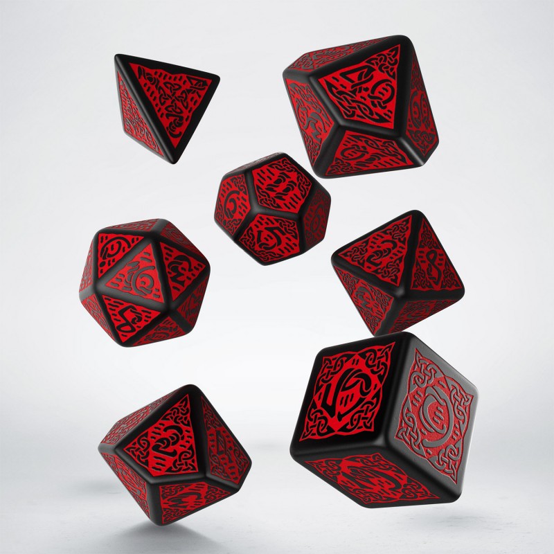 Celtic Dice Set (Black & Red)