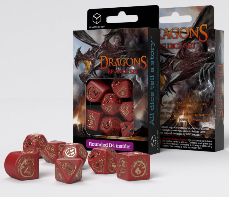 Dragons Dice Set (Red & Gold)