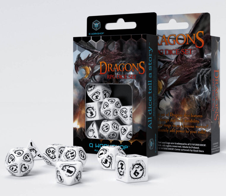 Dragons Dice Set (White & Black)