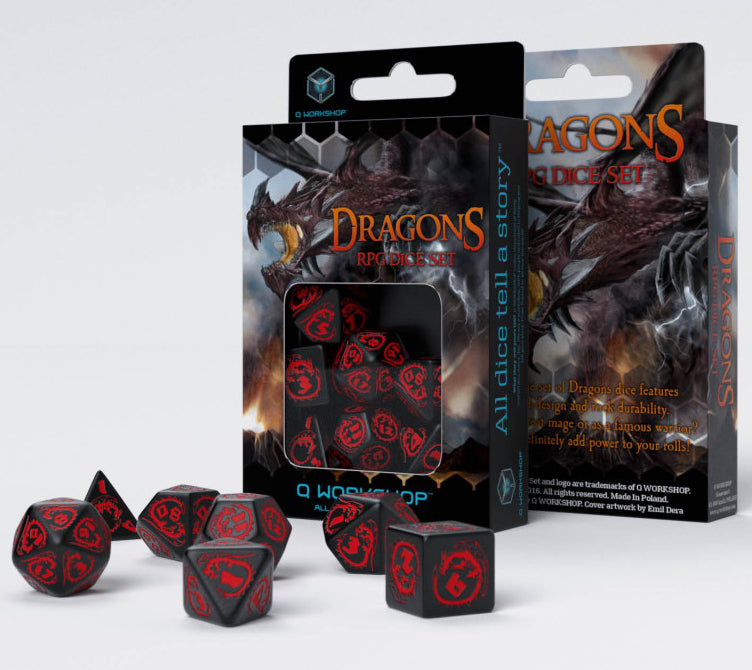 Dragons Dice Set (Black & Red)