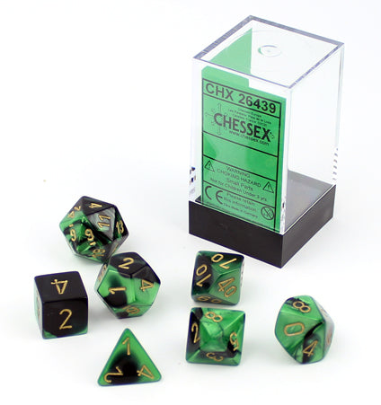 Gemini 7-Die Set: Black/Green/Gold