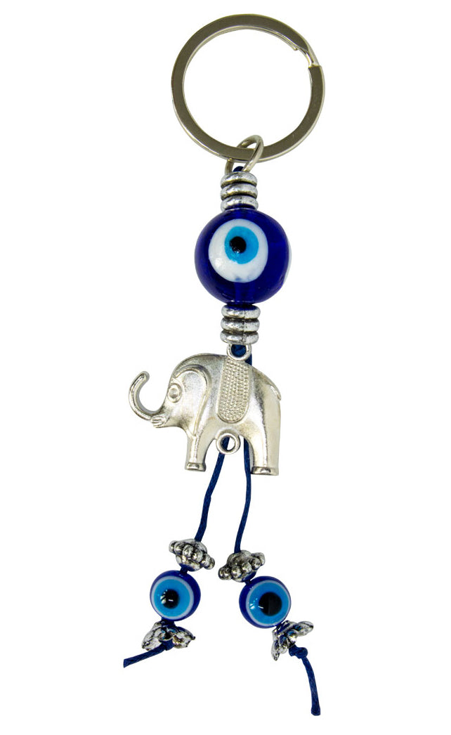 Evil Eye Elephant Keychain