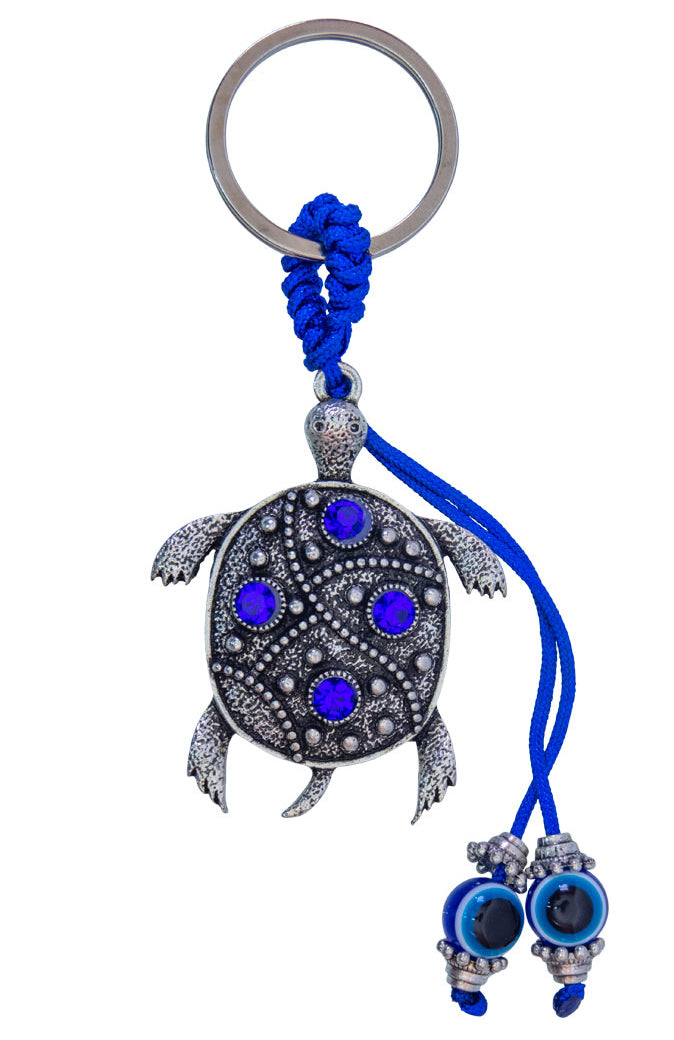 Evil Eye Turtle Keychain