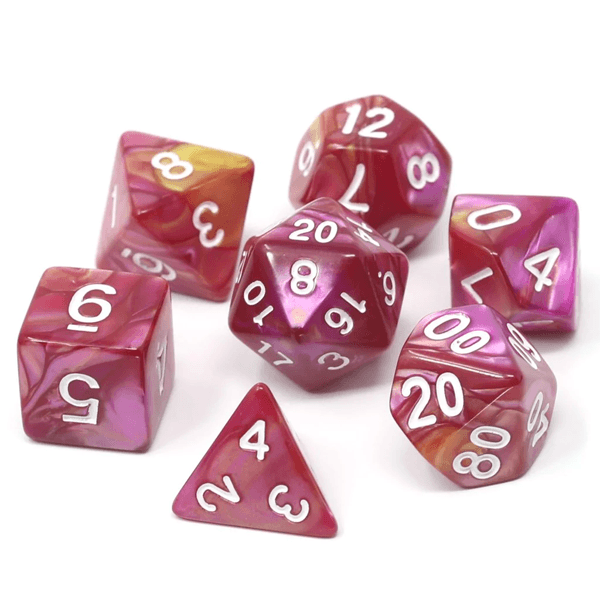 7-Die RPG Dice Set: Cursed Rose