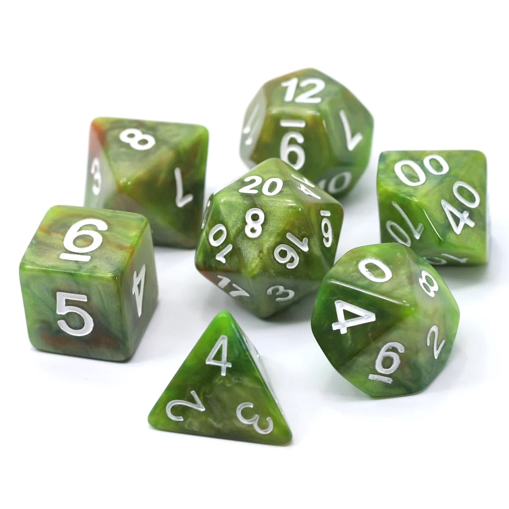 7-Die RPG Dice Set: Moss